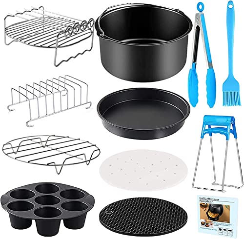 20Cm Accessori Friggitrice Ad Aria, 12 Pezzi, Per Philips Xl 6,2L, Cosori 4,7L, Cecotec 5,5L, Moulinex 4,2L Ez4018, Uten 4,5L, Innsky 5,5L, Ardes 5L