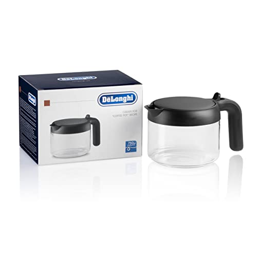 De'Longhi Coffee Pot Accessory, Caraffa Di Vetro Per Preparare Caffè Direttamente Dal Chicco Alla Tazza, Con Tappo Di Plastica, Facile Da Maneggiare E