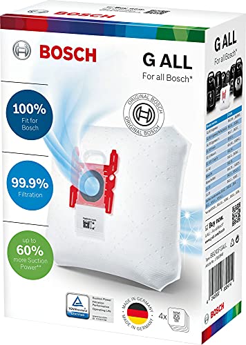 Bosch Bbz41Fgall, Quattro Sacchetti Powerprotect Per Aspirapolvere, Bianco