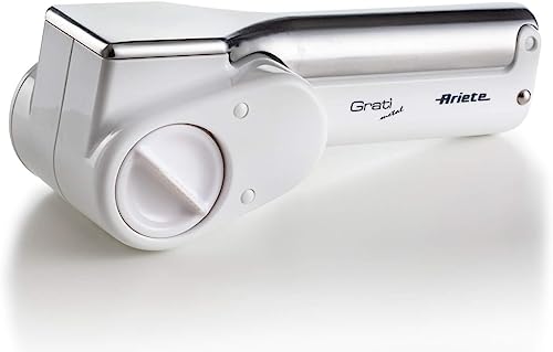 Ariete Gratì Metal 44, Grattugia Elettrica Per Formaggio Senza Fili, 2 Rulli In Acciaio Inox Inclusi, 1 Kg Di Formaggio Con Una Ricarica, Grattugia Mo