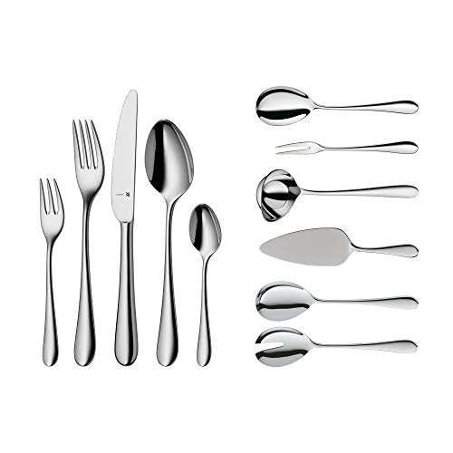 Wmf Merit Set Posate 12 Persone In Acciaio Inox 18/10 Cromargan, 66 Pezzi, Servizio Con 12 Forchette, 12 Coltelli, 12 Cucchiai, 12 Cucchiaini Caffè, 1