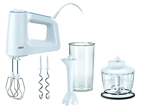 Braun Hm3135 Multimix 3 Sbattitore Elettrico, Mixer Ad Immersione, Impugnatura Antiscivolo, 5 Velocità+Turbo, Dotata Di 5 Accessori, Leggero, Sistema