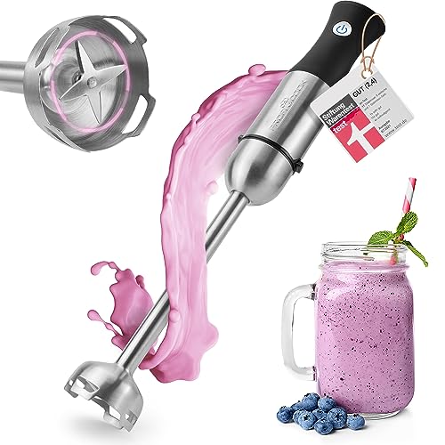 Kaufgut S.P.A. Pc-Sm 1094 Frullatore A Immer, 1000 W, 1 Liter, 44 Decibel, Acciaio Inossidabile, Schwarz-Inox