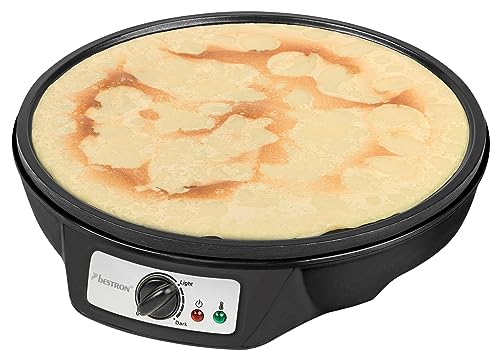 Bestron Crepiera Elettrica, Macchina Per Crêpes Dal Design Retrò, Per Crêpes Con Ø 30 Cm, Incl. Spargitore Di Pastella E Giratorta, Con Rivestimento A