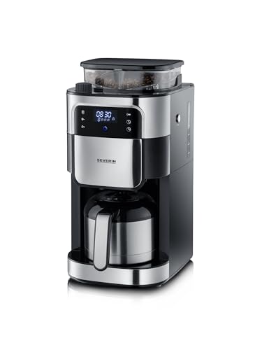 Severin Ka 4814 - Macchina Da Caffè Con Filtro In Acciaio Inox E Caraffa Termica, Macinazione Fine E Grado Di Macinazione Selezionabile, 1000 W, Fino