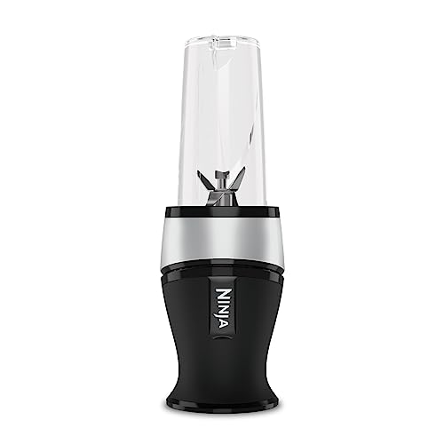 Ninja Frullatore Piccolo, 700 W, 2 Tazze 470 Ml Con Coperchi A Beccuccio, Per Frullati, Trita Ghiaccio E Frutta Congelata, Argento/Nero, Qb3001Eus