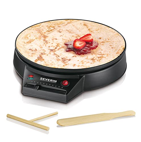 Severin Cm 2198 Crepiera Elettrica Di Grandi Dimensioni (30 Cm), Piastra Elettrica Per Crepes, Gallette E Piadine, Crepiera Con Controllo Variabile De