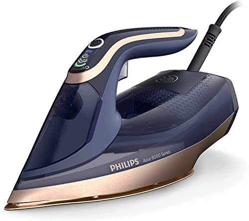 Philips Azur Serie 8000 Ferro A Vapore - 85 G/Min Di Vapore Continuo, 260G Di Colpo Di Vapore Turbo, 3000W, Tecnologia Optimaltemp, Piastra Steamglide