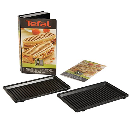 Tefal Snack Collection Confezione Da 2 Piastre Panini Grill + Ricettario, Compatibili Con Tefal Xa800312 Snack Time Sandwich Makers, Rosa, Large