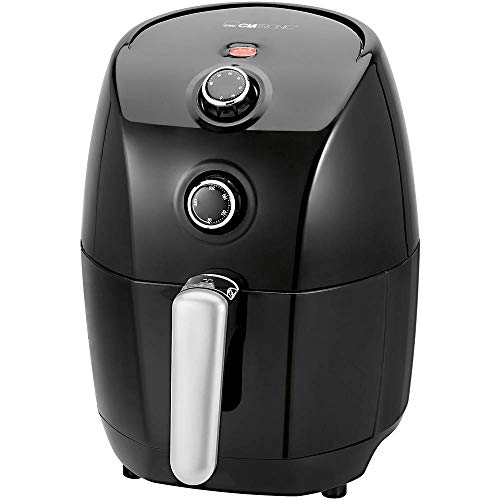Clatronic Heißluft-Fritteuse Fr 3698 H-Friggitrice Ad Aria Calda, Capacità 1,5 L, Termostato Regolabile (80-200 °C), Nero, 900 W, 1.5 Litri, 44 Decibe