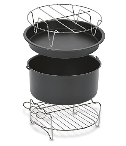 Tefal Xa1120 Easy Fry Xl, Cestello Da Cucina, 17 Cm, Con 4 Accessori, Healthy Cooking, Antiaderente, In Acciaio Inossidabile, Grigio