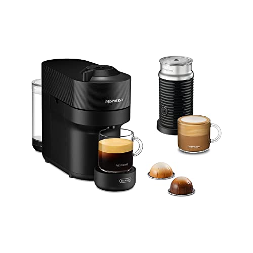 Nespresso De'Longhi Vertuo Pop Env90.Bae, Macchina Per Capsule Di Caffè + Montalatte Aeroccino, Prepara 4 Tazze, Tecnologia Centrifusion, Pacchetto Di