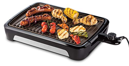 George Foreman Griglia Elettrica - Bistecchiera Elettrica, Niente Fumo Per Utilizzo In Casa, 8 Porzioni, Lavabile In Lavastoviglie, 2400 W, Temperatur