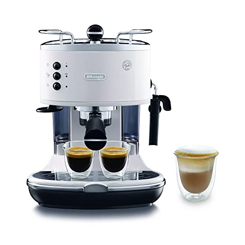 De'Longhi Icona Eco311.W Macchina Da Caffè Espresso Manuale E Cappuccino, In Polvere E Cialde E.S.E., Spegnimento Automatico, Serbatoio Estraibile Da 