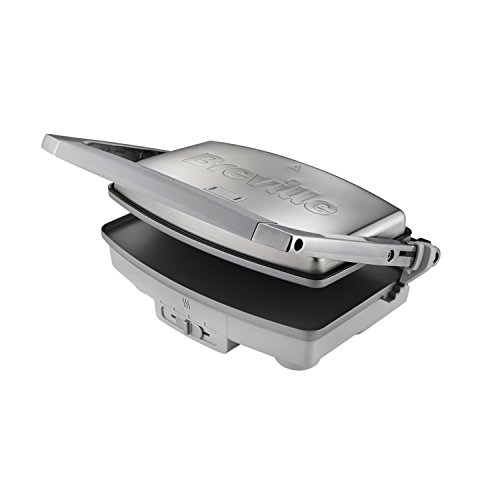 Breville Tostiera Con Rivestimento Duraceramic 1000 W, Piastre Lisce, Argento