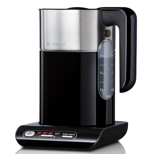Bosch Twk8613P Bollitore Styline (2400 W, Selezione Temperatura, Spegnimento Automatico, Mantenimento Funzione Caldo, Protezione Surriscaldamento, Cap