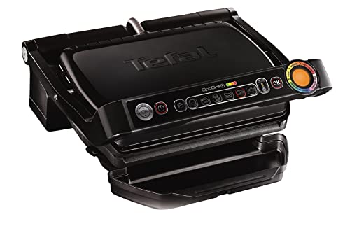 Tefal - Optigrill + Black Edition Gc712812, Piastra Da Cucina 2000 W, 6 Modalità Di Cottura, Indicatore Del Progresso, Sensore Di Spessore, Vassoi Rim