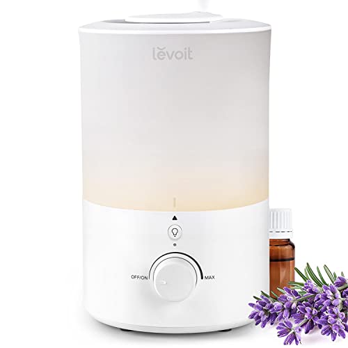Levoit Umidificatore Ambiente, Top Fill, 3L/25H Di Durata, 28Db Silenzioso, Con Luce E Aromaterapia, Auto Spegnimento, Ugello A 360°, Facile Pulizia D