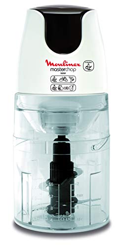 Moulinex Dj450B Masterchop 3 In 1 Tritatutto, Potenza Di 500 W, 4 Lame Per Un Risultato Perfetto, Plastica, Bianco