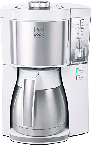 Melitta, Aromaselector, 1025-15, Macchina Da Caffè Look V Perfection 1,25 Litri, Colore Bianco, Con Thermos