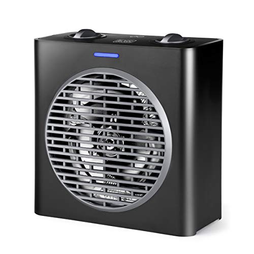 Black + Decker - Termoventilatore Compatto 2000W. Potenza E Termostato Regoabili. 2 Modalità E Funzione Ventilatore. Sistema Anti Ribaltamento E Anti