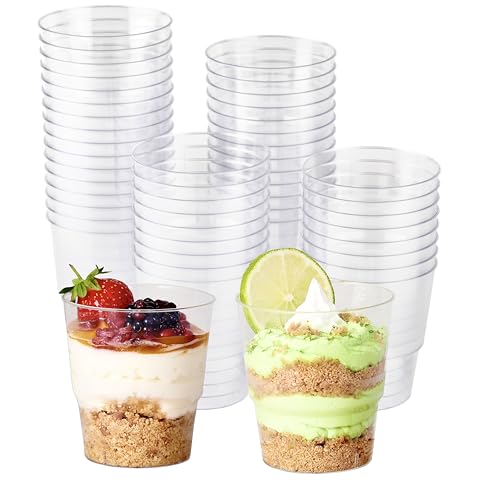 Matana - 48 Bicchieri Da Dessert In Plastica Rigida Trasparente Per Feste (240Ml) - Resistenti E Riutilizzabili - Coppette Per Dolci Monoporzione, Fin
