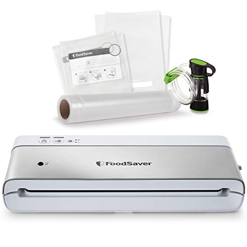 Foodsaver Vs0100X Macchina Sottovuoto Per Alimenti, Aspirazione + Sigillatura Automatica O Solo Sigillatura, Tubo Con Adattatore Salva Freschezza, Inc