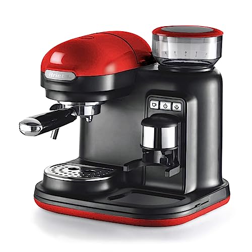 Ariete 1318 Macchina Espresso Con Macinacaffè Integrato Moderna, Per Caffè In Grani E In Polvere, Cappuccinatore Montalatte, Filtro 1 E 2 Tazze, 1080