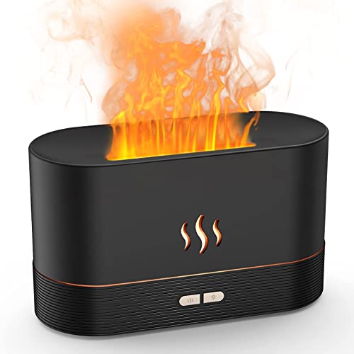 Jeebel Diffusore Di Oli Essenziali Led Umidificatore Ultrasuoni Di Ambiente Ad Portatile Luce Atmosfera Notturna Con Effetto Speciale Fiamma Per Aroma