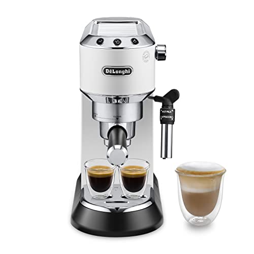 De'Longhi Dedica Ec685.W Macchina Da Caffè Espresso Manuale E Cappuccino, Polvere O Cialde E.S.E., Spegnimento Automatico, Serbatoio Estraibile 1L, Sc