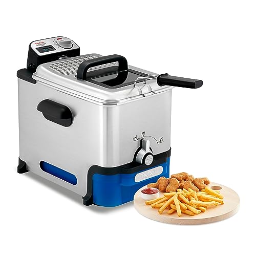 Tefal Oleoclean Pro Inox & Design Fr8040 Singolo 3.5L 2300W Nero, Acciaio Inossidabile