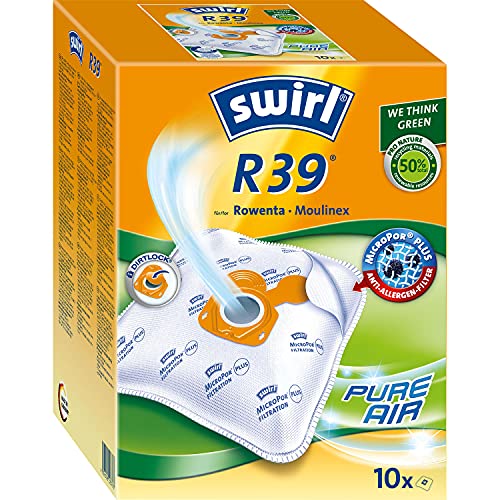 Swirl Micropor Plus-Sacchetti Per Aspirapolvere Rowenta E Moulinex Confezione Da 10 Pezzi, Micropile