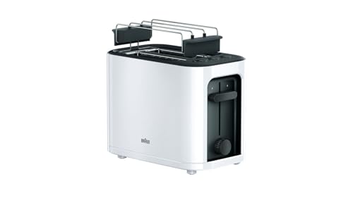 Braun Ht3010Wh Tostafette, 1000Watt, 7 Livelli Di Doratura, Funzione Scongelamento
