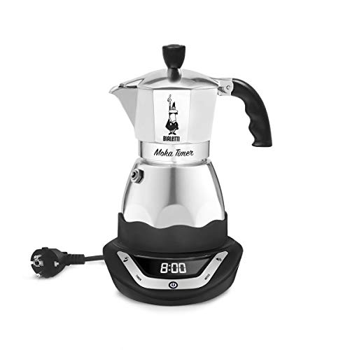Bialetti Moka Timer, Caffettiera Elettrica Con Timer Incorporato, 6 Tazze