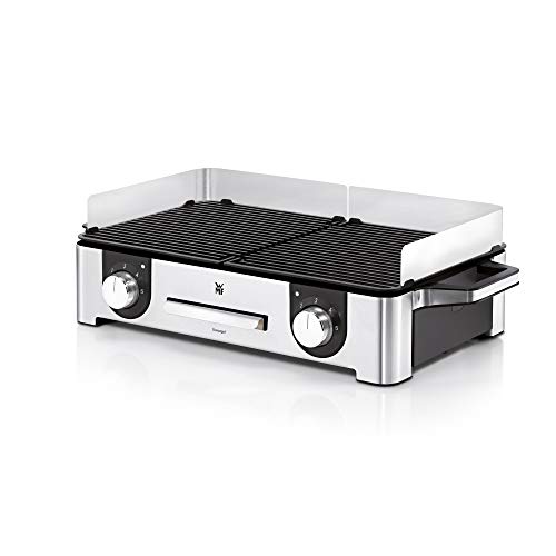 Wmf Lono Master Grill 50X28Cm, Grill Da Tavolo Elettrico, 2 Superfici Grill Regolabili Separatamente, Grill Elettrico Utilizzabile All'Aperto, Protezi