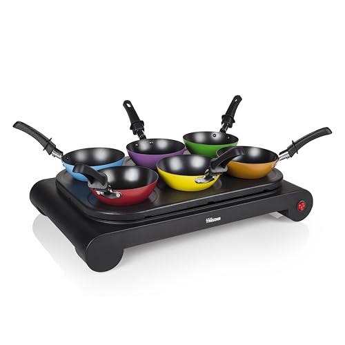 Tristar Bp-2827 Set Wok Per Feste - Può Essere Usato Anche Come Crepe E Padella - 1000W Nero