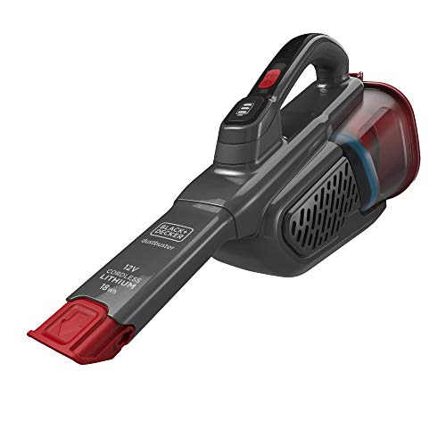 Black+Decker Bhhv315B-Qw, Aspirapolvere A Mano Senza Fili, 12 V, Base Di Ricarica, Prolunga Integrata, Rosso E Titanium, 700 Ml, 18 W, 700 Milliliters