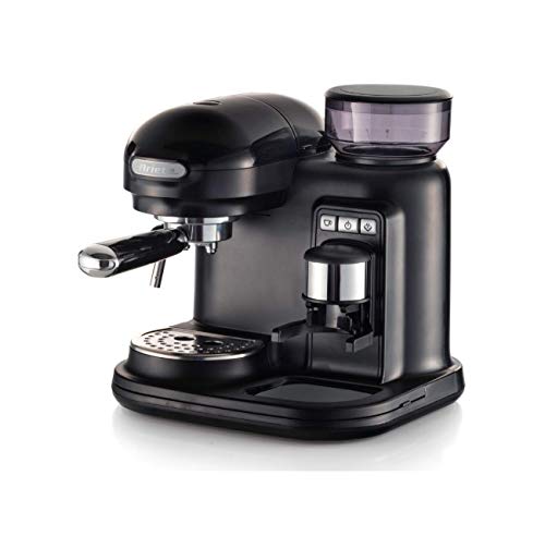 Ariete 1318 Macchina Da Caffè Espresso Moderna, Macinacaffè Integrato, Per Caffè In Grani E In Polvere, Cappuccinatore Montalatte, Filtro, 1080W, Nero