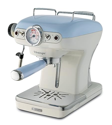 Ariete Caffè Espresso Vintage 1389, Macchina Per Caffè Espresso Per Polvere O Cialda Ese, 1 E 2 Tazze, Lancia Cappuccinatore, Supporto Tazze In Acciai