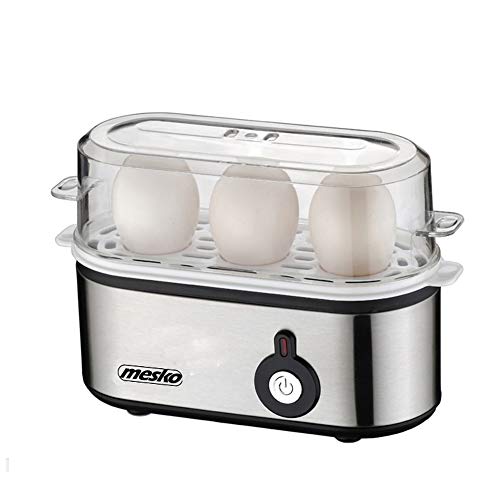 Mesko Ms-4485 Ms 4485 - Cuociuova Per 3 Misurini, 350 W, Accessorio Per Cottura Per Uova Morbide E Rigide, Spia Di Controllo, Spegnimento Automatico,