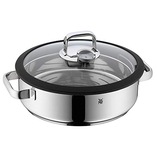 Wmf 1743016040 Sistema Cottura Vapore, Tonda, Coperchio In Vetro, Diametro 28 Cm, Argento