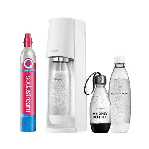 Sodastream Terra 1012813490 - Gorgogliatore D'Acqua Con Cilindro Di Co2, 2 Bottiglie Di Plastica Lavabili In Lavastoviglie Da 1 L E 1 Bottiglia In Pla