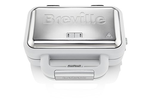 Breville Macchina Per Sandwich Duraceramic Con Piastre Profonde | Macchina Per Sandwich Per 2 Fette A Temperatura Variabile, Bianca [Vst070X]