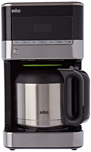 Braun Caffettiera Domestica Puraroma 7 Kf 7125 - Caffettiera Con Filtro Con Thermos E Funzione Timer, Caffettiera Per Un Aroma Unico, 1000 Watt, Nero/