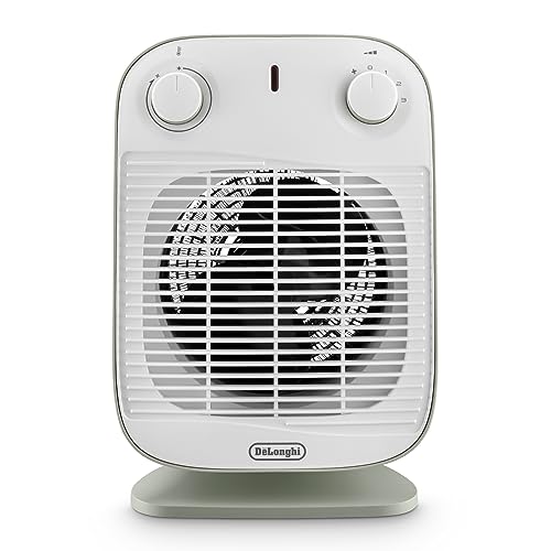 De'Longhi Hfs50B20.Gr Termoventilatore, Silenzioso E Leggero, 3 Livelli Di Potenza, Ventilazione Estiva, Protezione Antigoccia, Maniglia, Dispositivo