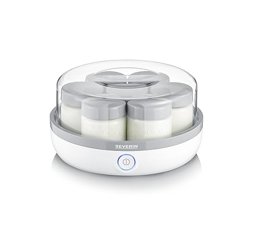 Severin Jg 3518 Yogurtiera Per Yogurt Fatti In Casa, Yogurtiera Elettrica Con 7 Vasetti Da 150 Ml, Coperchi 100% Bpa Free, Macchina Yogurt Per Yogurt