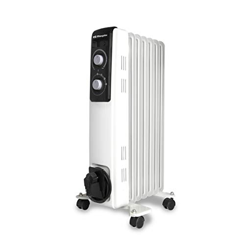 Orbegozo Rf Radiatore Olio, Potenza 1500 W, Costruzione Modulare A 7 Elementi E Design In Colore Bianco, Plastica, Nero