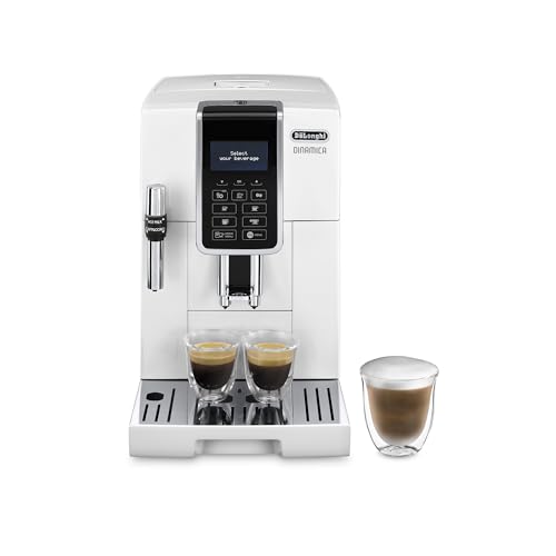 De'Longhi Dinamica Ecam350.35.W Macchina Da Caffè Automatica Per Chicchi E Polvere Di Caffè, Cappuccino System, Capacità Serbatoio 1.8 Litri, Spegnime