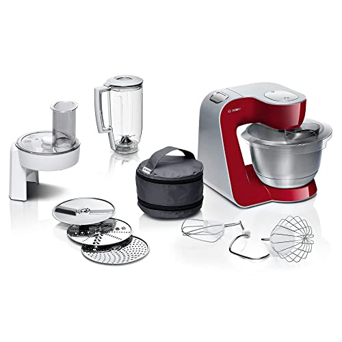 Bosch Planetaria Robot Da Cucina Mum5, Ciotola In Acciaio Da 3.9 L, 7 Velocità, 1000 W, Rosso