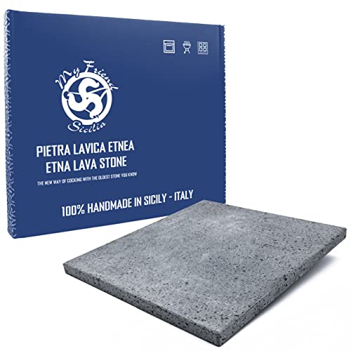 Pietra Lavica Etnea 39X35X2 Cm | Piastra Refrattaria Per Forno Da Cucina O Barbecue- Ideale Per Pane E Pizza